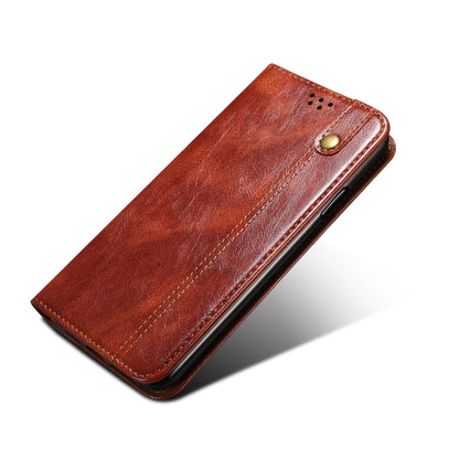 Oil Wax Leather Wallet Stand Samsung Galaxy A41 Case Magnetic Slim