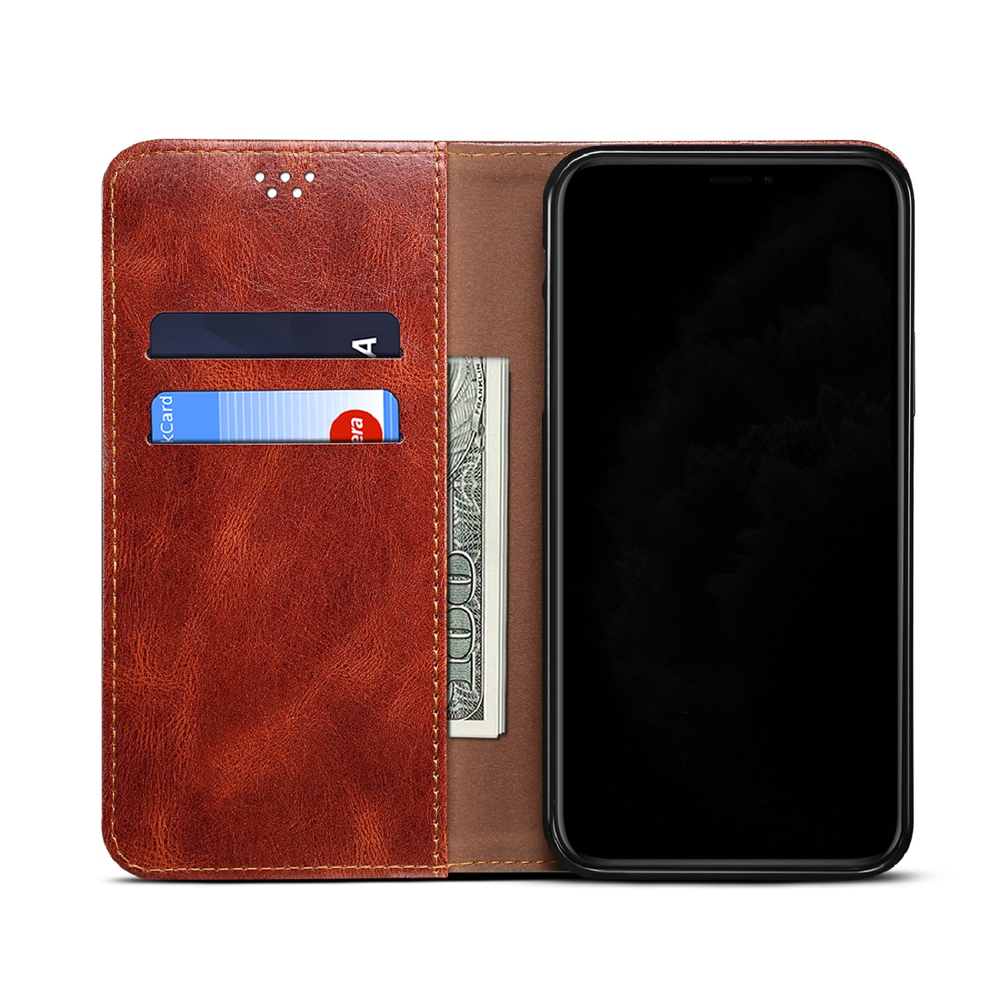 Oil Wax Leather Wallet Stand Samsung Galaxy A51 Case Magnetic Slim