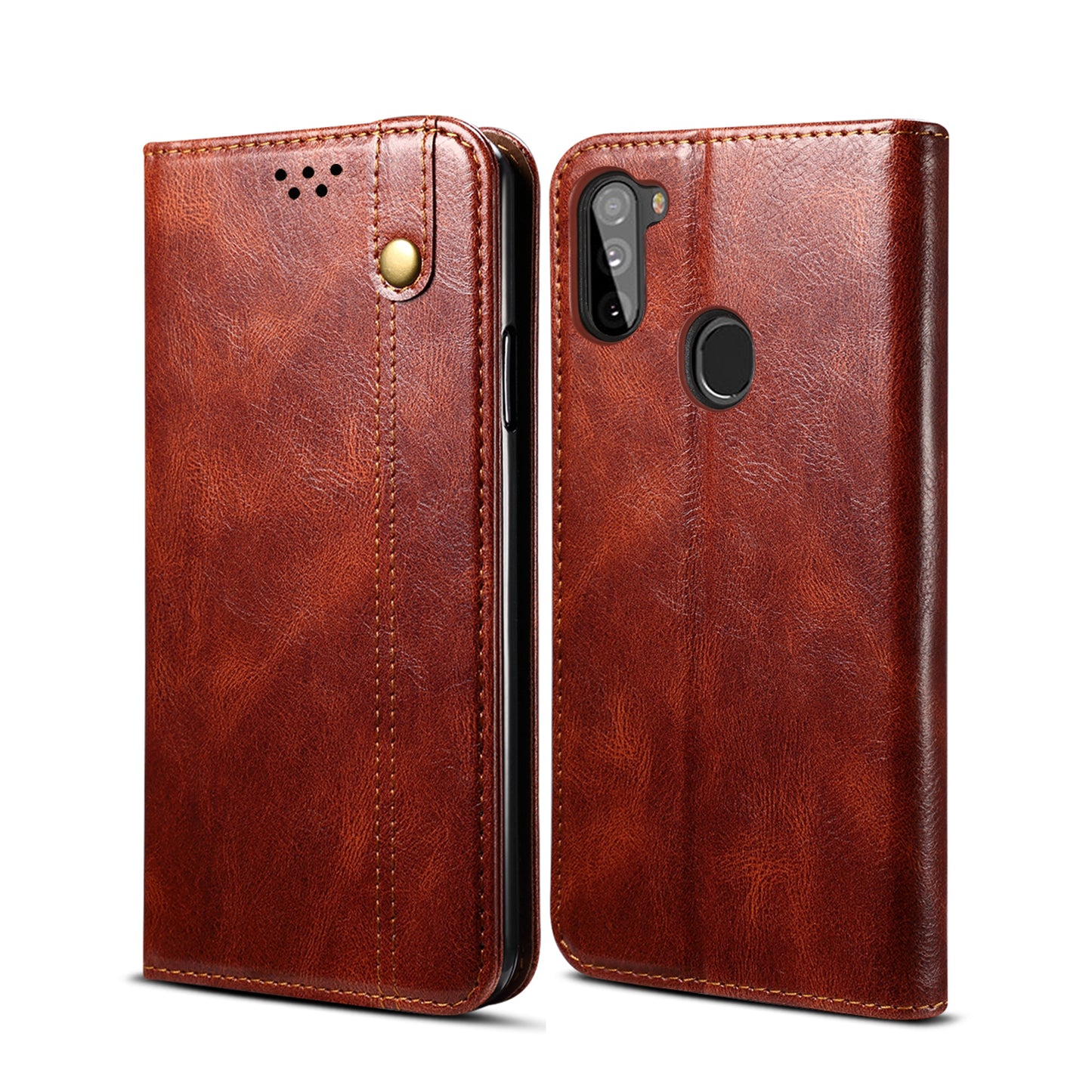 Oil Wax Leather Wallet Stand Samsung Galaxy A51 Case Magnetic Slim