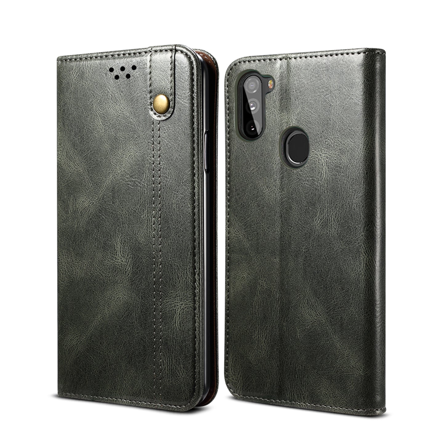 Oil Wax Leather Wallet Stand Samsung Galaxy A51 Case Magnetic Slim