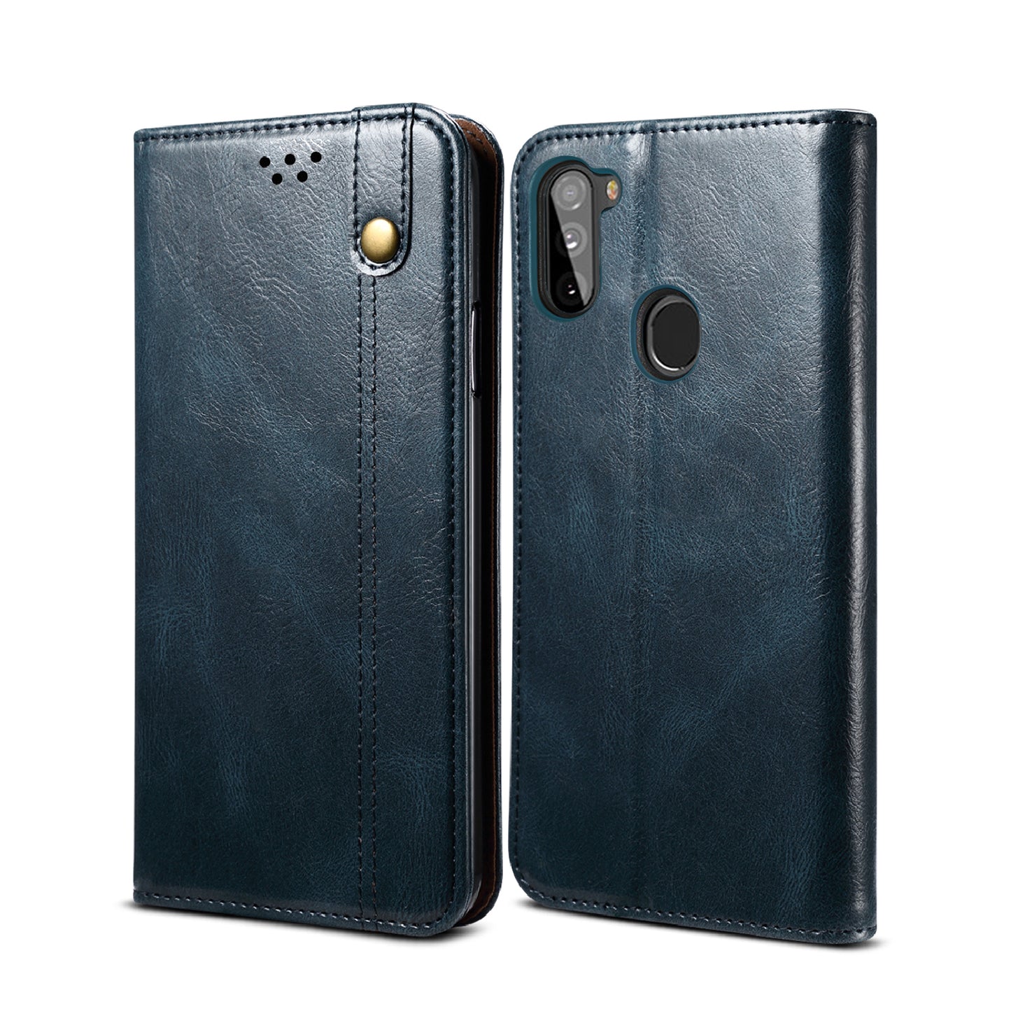 Oil Wax Leather Wallet Stand Samsung Galaxy A51 Case Magnetic Slim