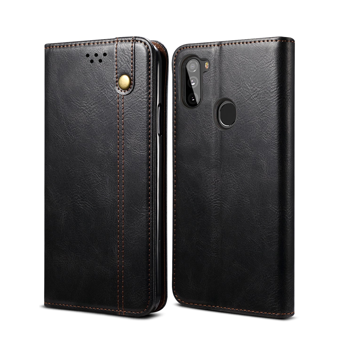 Oil Wax Leather Wallet Stand Samsung Galaxy A51 Case Magnetic Slim