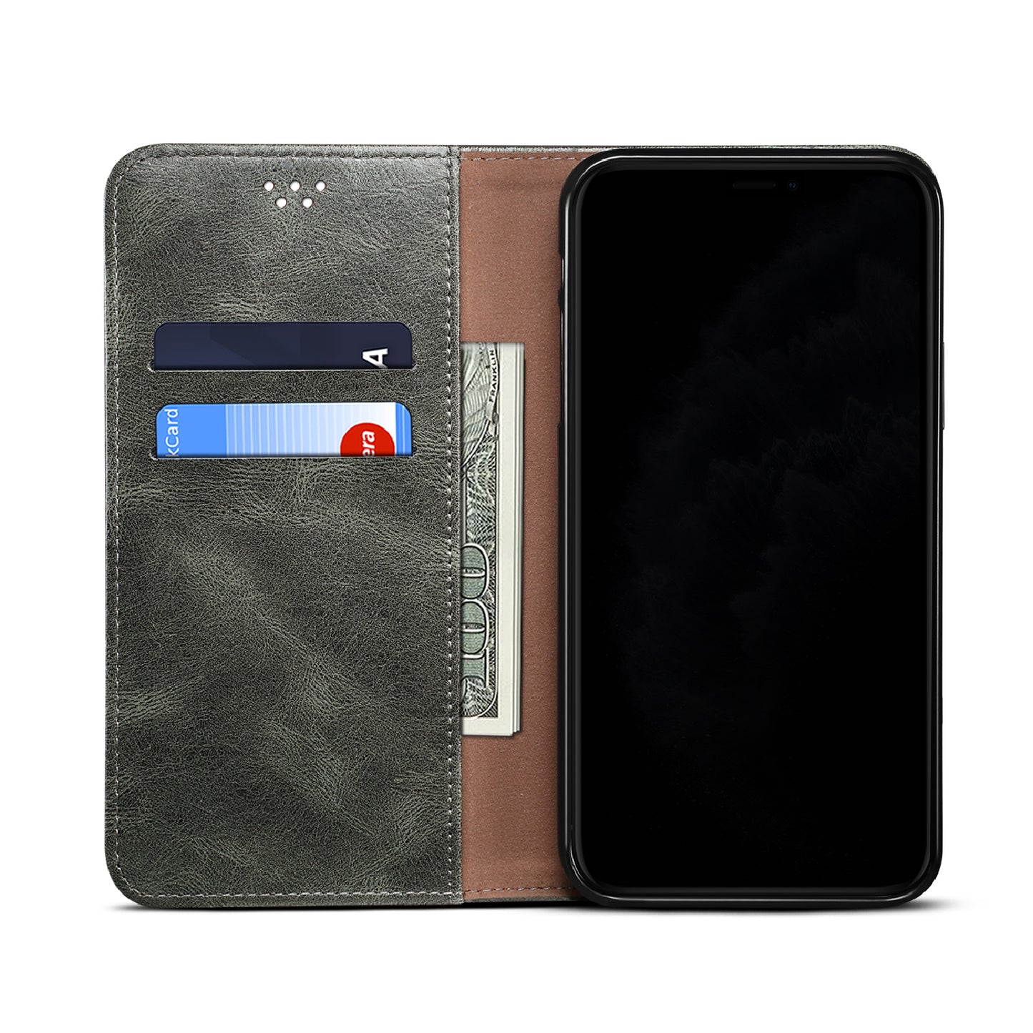 Oil Wax Leather Wallet Stand Samsung Galaxy A50 Case Magnetic Slim