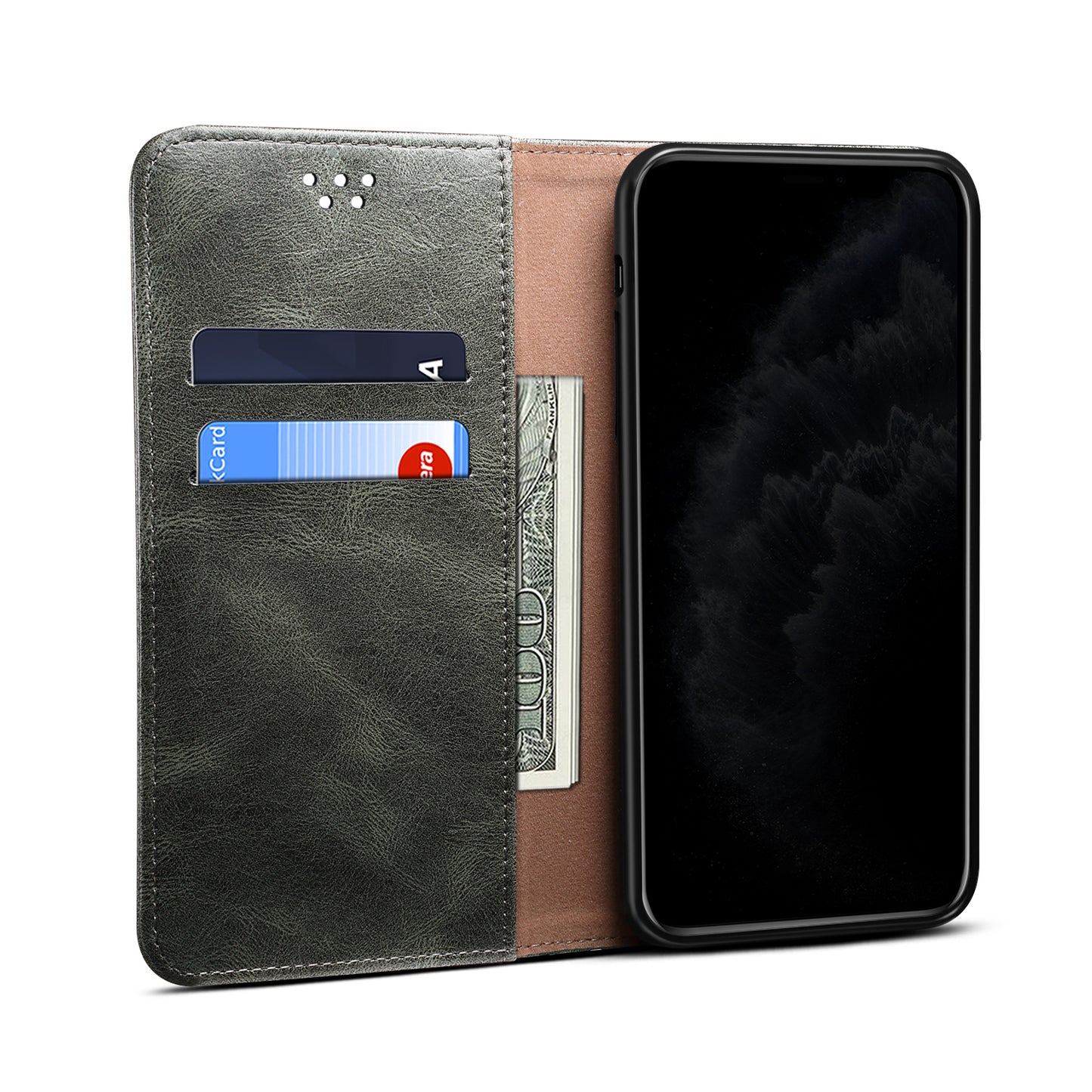 Oil Wax Leather Wallet Stand Samsung Galaxy A12 Case Magnetic Slim