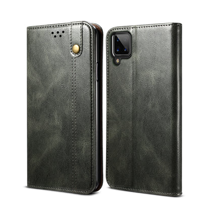 Oil Wax Leather Wallet Stand Samsung Galaxy A50 Case Magnetic Slim