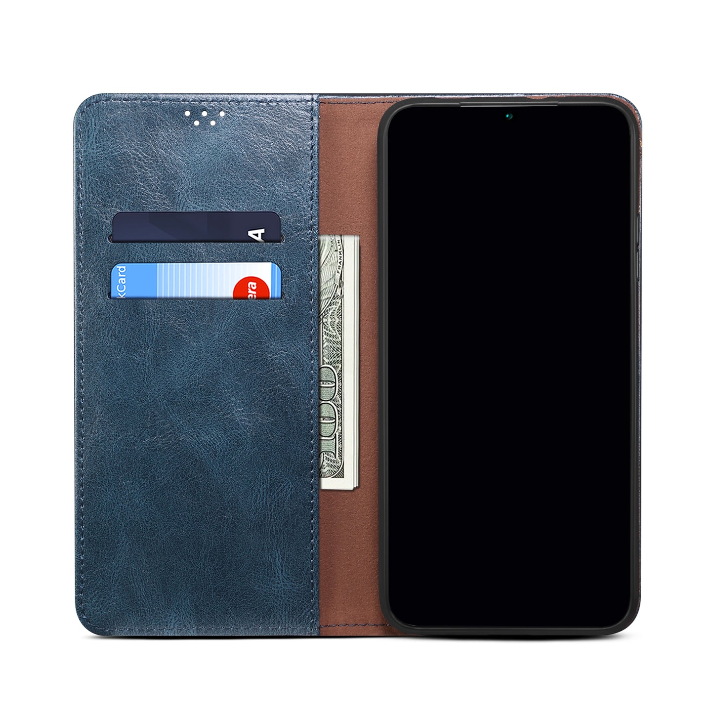 Oil Wax Leather Wallet Stand Samsung Galaxy A50s Case Magnetic Slim