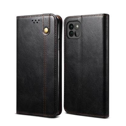 Oil Wax Leather Wallet Stand Samsung Galaxy A22s Case Magnetic Slim