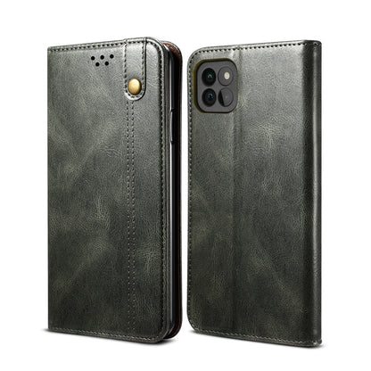 Oil Wax Leather Wallet Stand Samsung Galaxy A22s Case Magnetic Slim