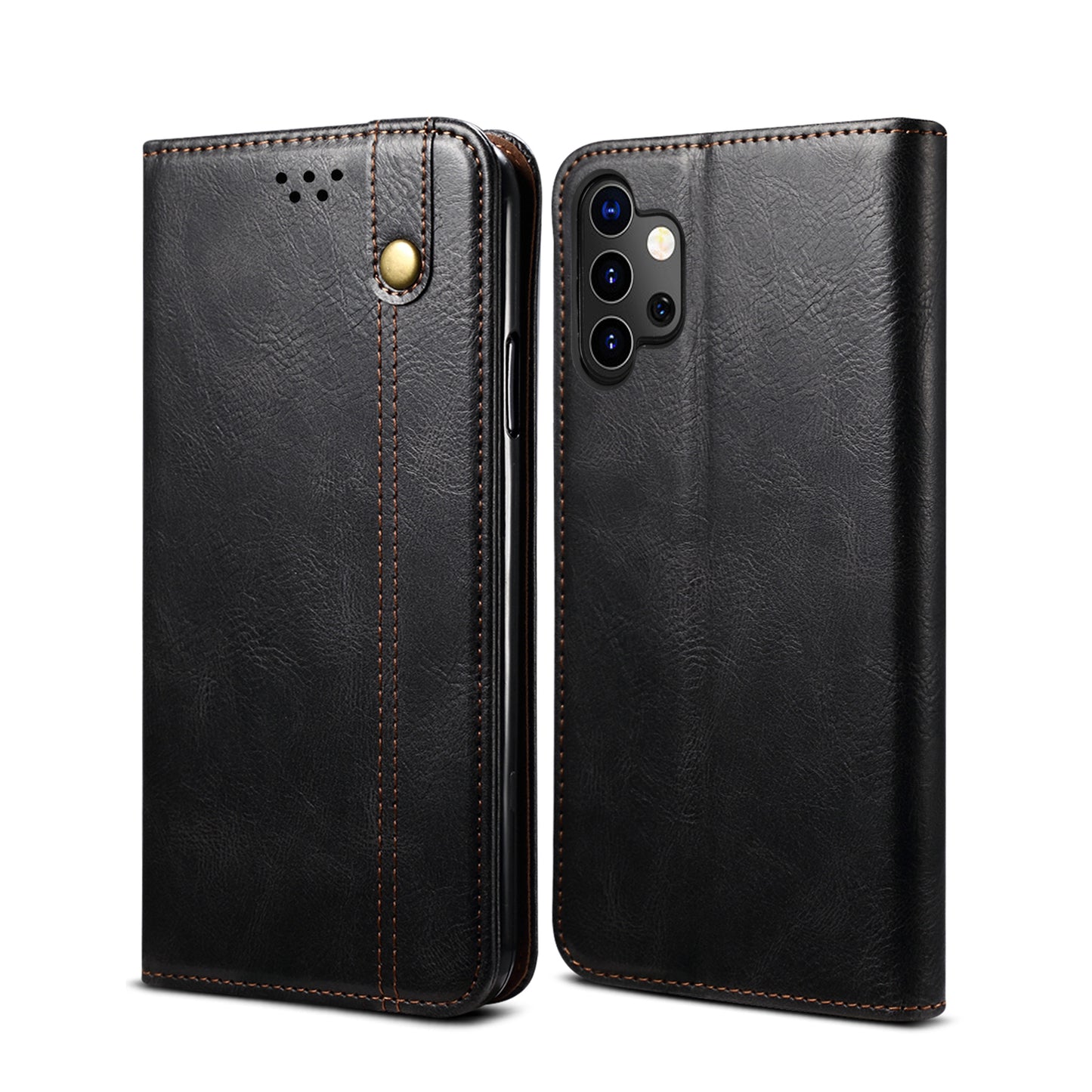 Oil Wax Leather Wallet Stand Samsung Galaxy A32 Case Magnetic Slim