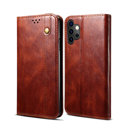 Oil Wax Leather Wallet Stand Samsung Galaxy A32 Case Magnetic Slim