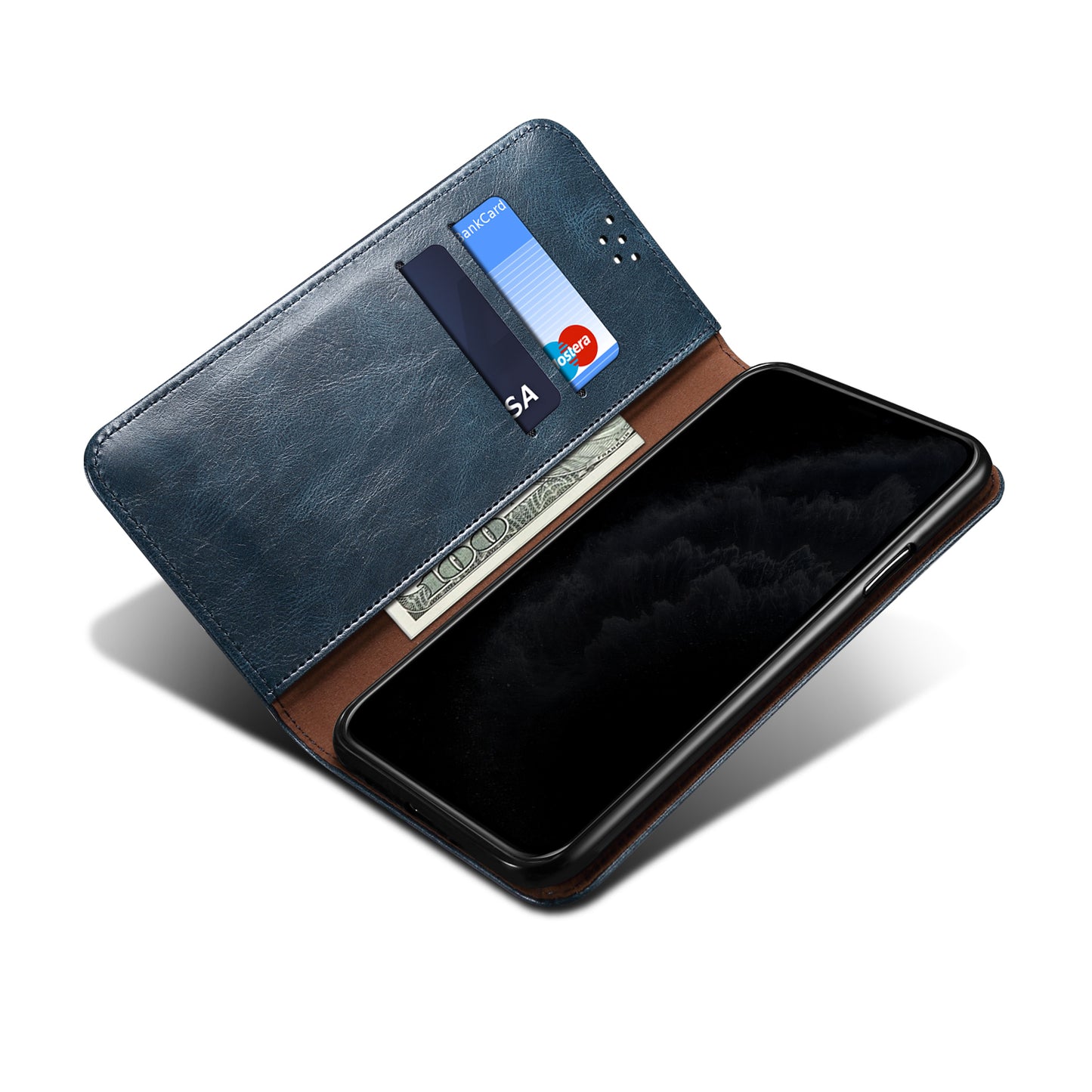 Oil Wax Leather Wallet Stand Samsung Galaxy A42 Case Magnetic Slim