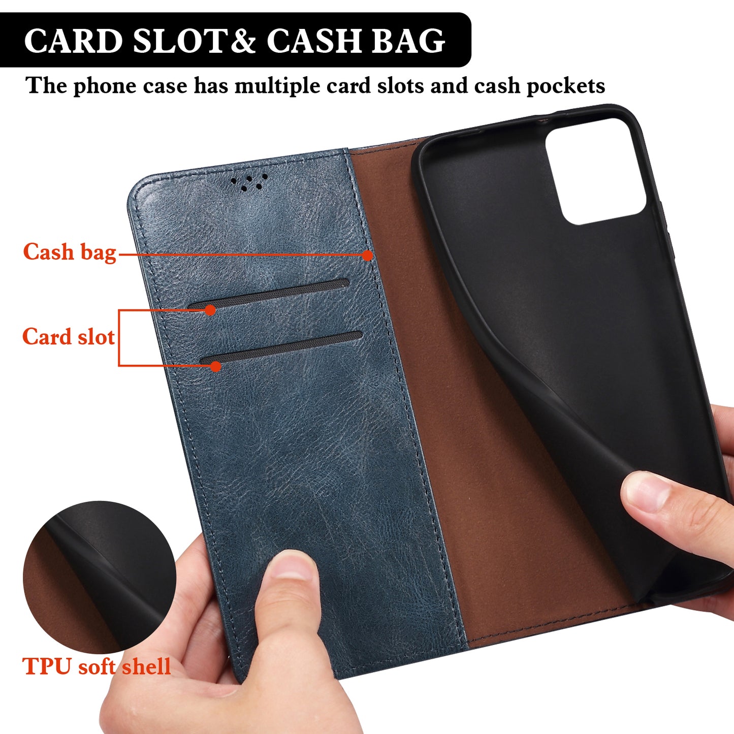 Oil Wax Leather Wallet Stand Apple iPhone 14 Case Magnetic Slim