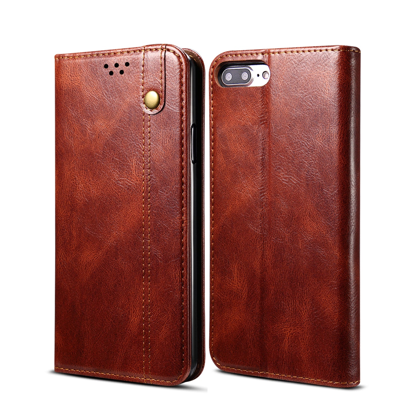 Oil Wax Leather Wallet Stand Apple iPhone 6 Plus Case Magnetic Slim