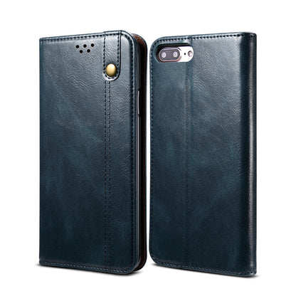 Oil Wax Leather Wallet Stand Apple iPhone 6 Plus Case Magnetic Slim