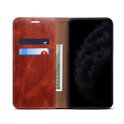 Oil Wax Leather Wallet Stand Apple iPhone 6s Case Magnetic Slim