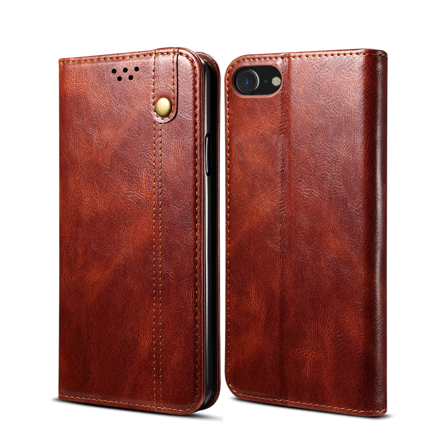 Oil Wax Leather Wallet Stand Apple iPhone 6 Case Magnetic Slim