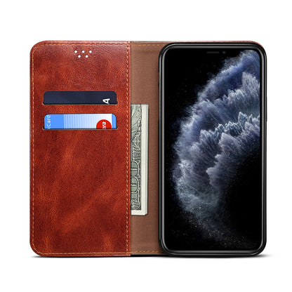 Oil Wax Leather Wallet Stand Apple iPhone Xs  Case Magnetic Slim