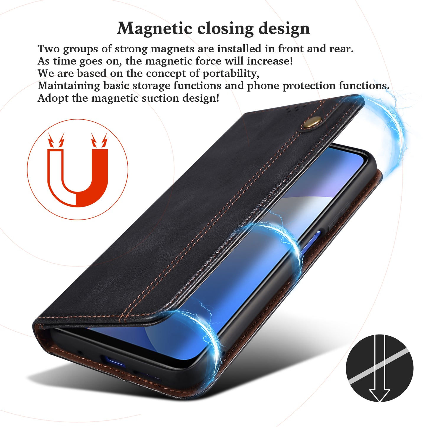 Oil Wax Leather Wallet Stand Google Pixel 6A Case Magnetic Slim