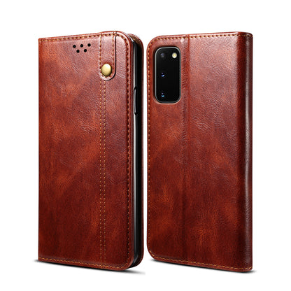 Oil Wax Leather Wallet Stand Samsung Galaxy S20 Case Magnetic Slim