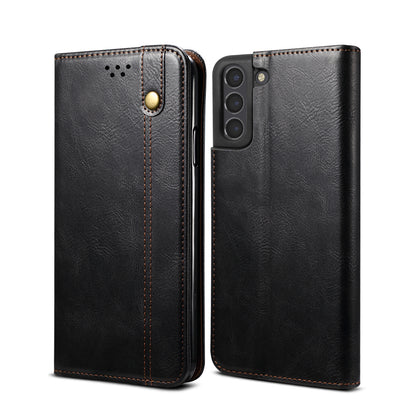 Oil Wax Leather Wallet Stand Samsung Galaxy S21 FE Case Magnetic Slim