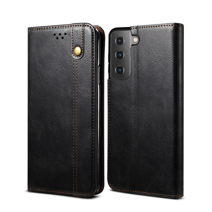 Oil Wax Leather Wallet Stand Samsung Galaxy S22+ Case Magnetic Slim