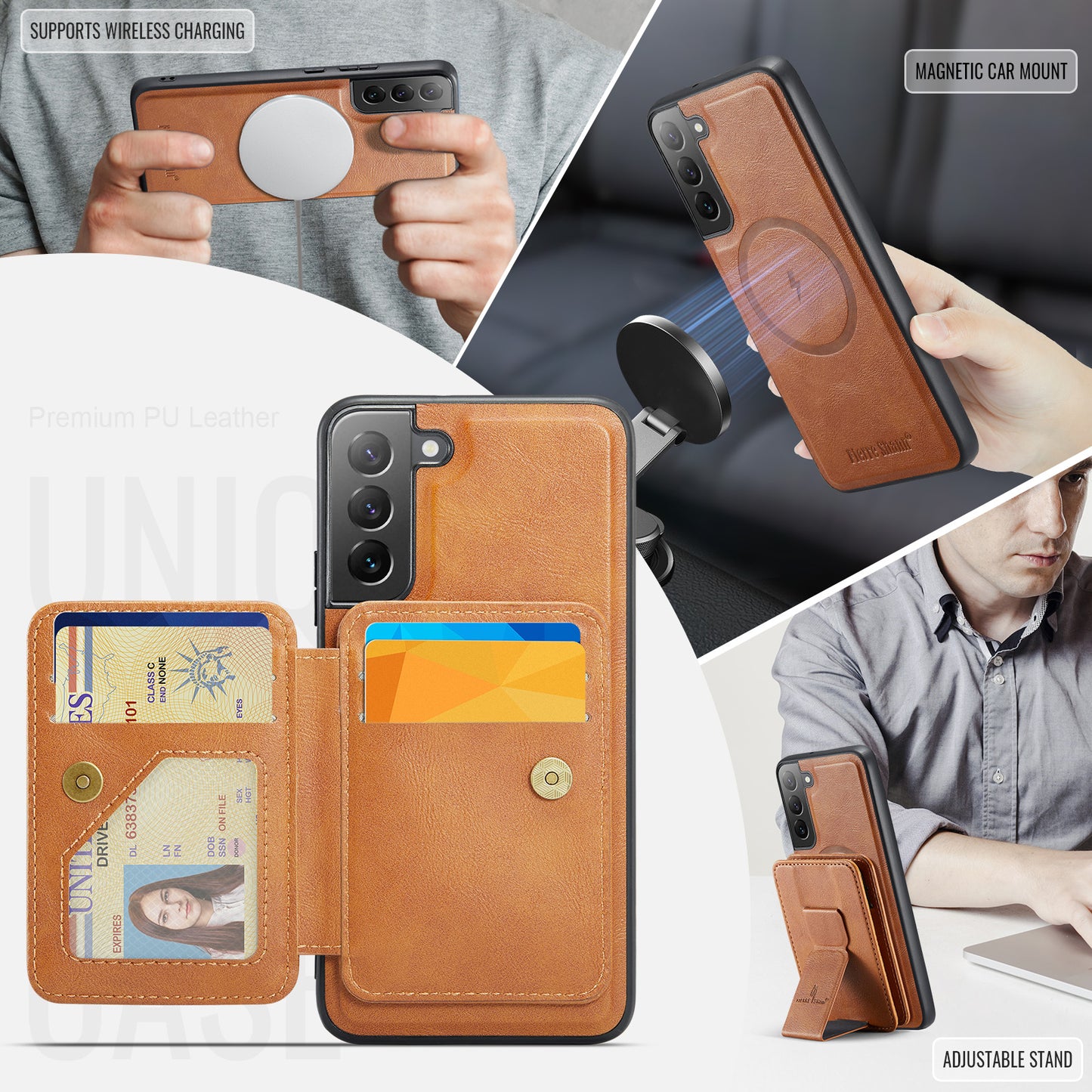 Magnetic 2-in-1 Card Holder Galaxy S22 Case Stand