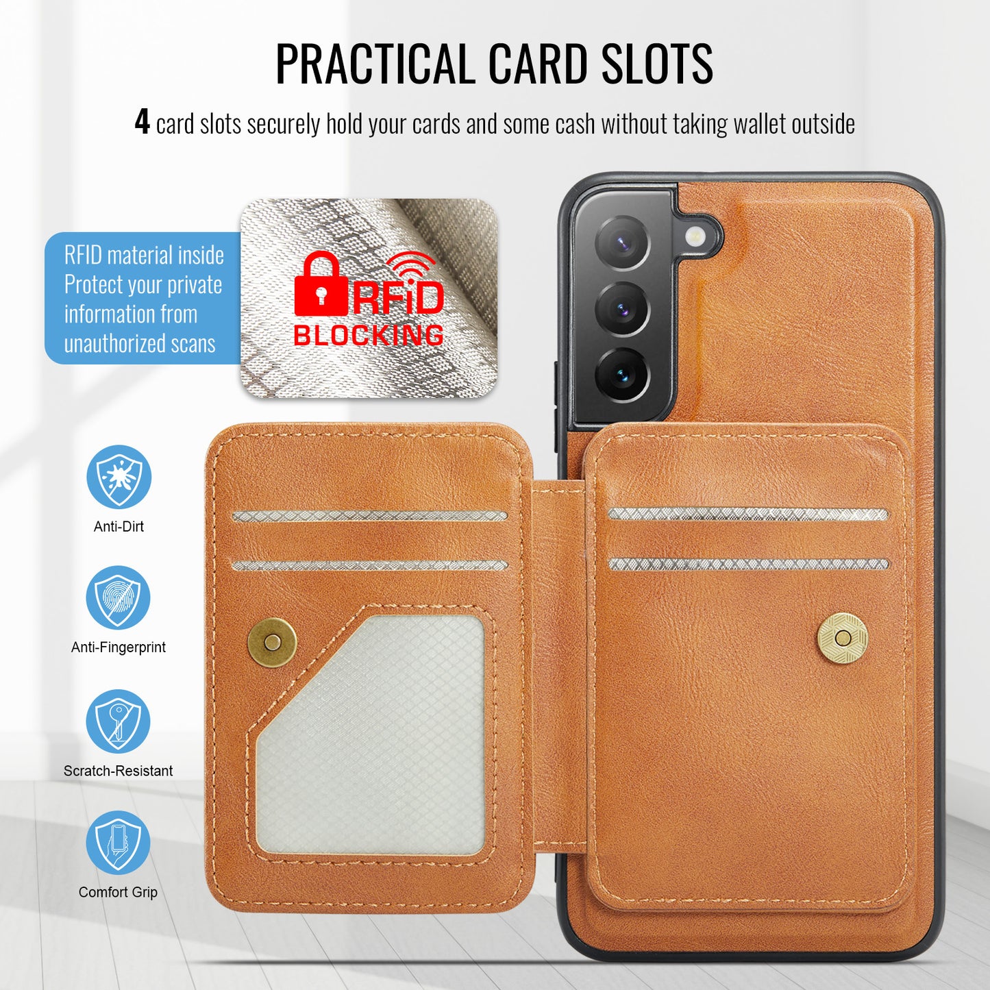 Magnetic 2-in-1 Card Holder Galaxy S22 Case Stand