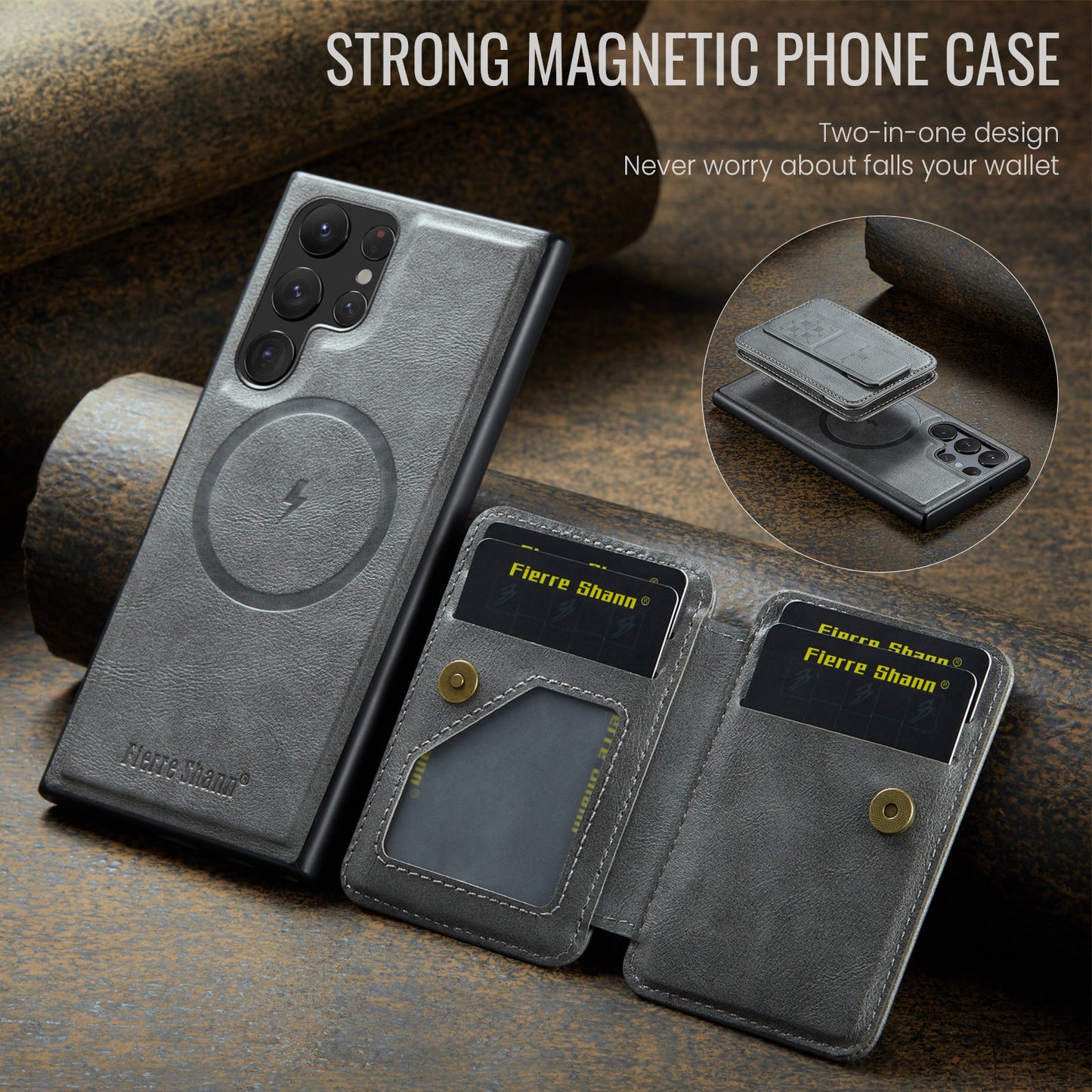 Magnetic 2-in-1 Card Holder Galaxy S24 Ultra Case Stand