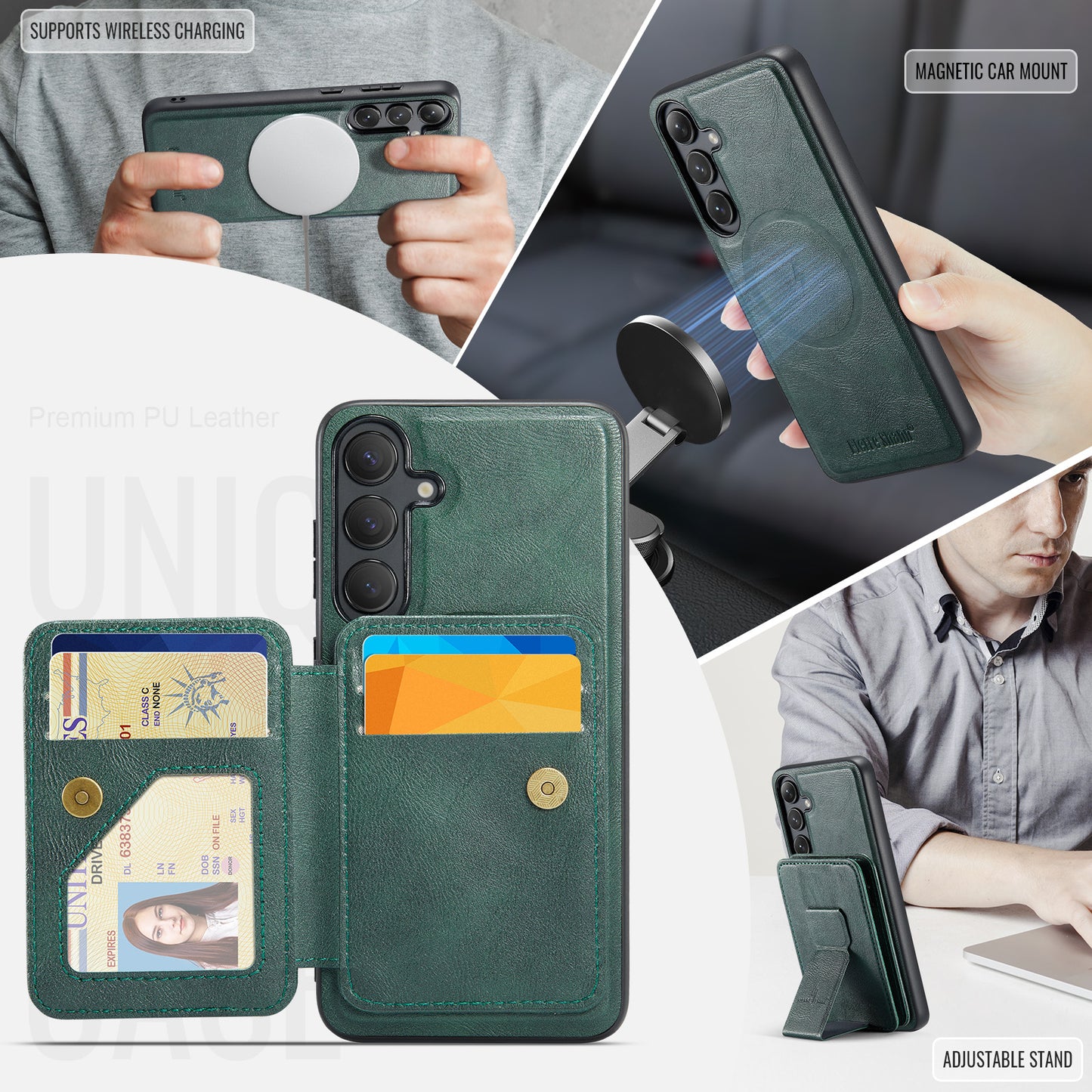 Magnetic 2-in-1 Card Holder Galaxy S24 FE Case Stand