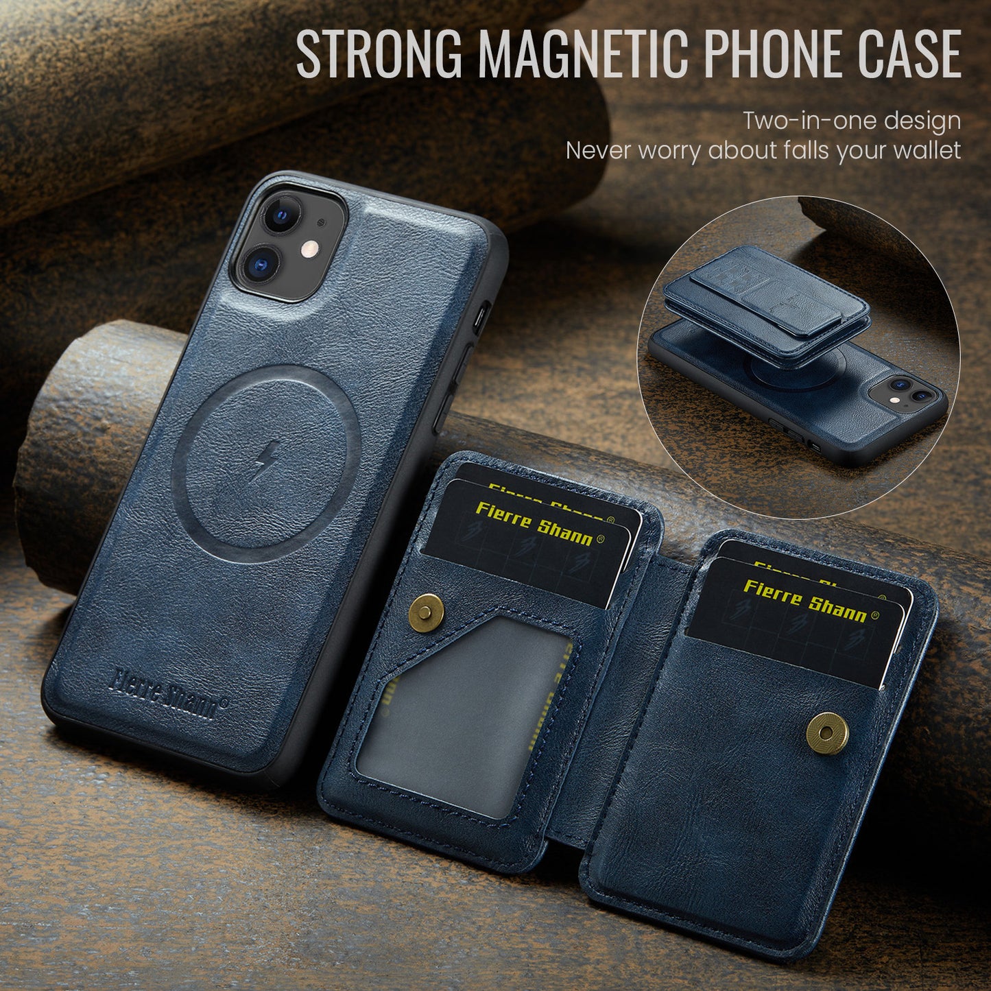 Magnetic 2-in-1 Card Holder iPhone 12 Case Stand