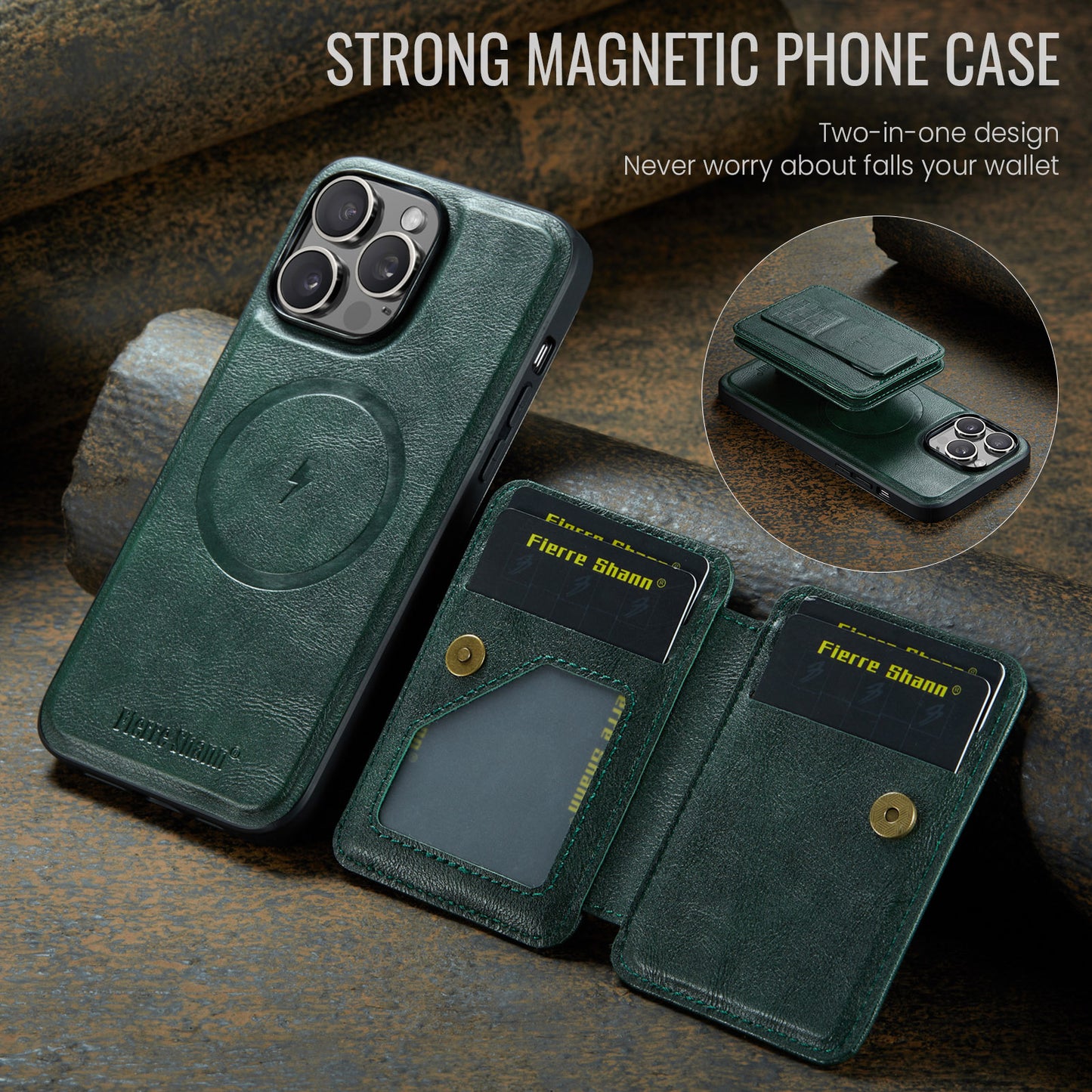 Magnetic 2-in-1 Card Holder iPhone 13 Pro Max Case Stand