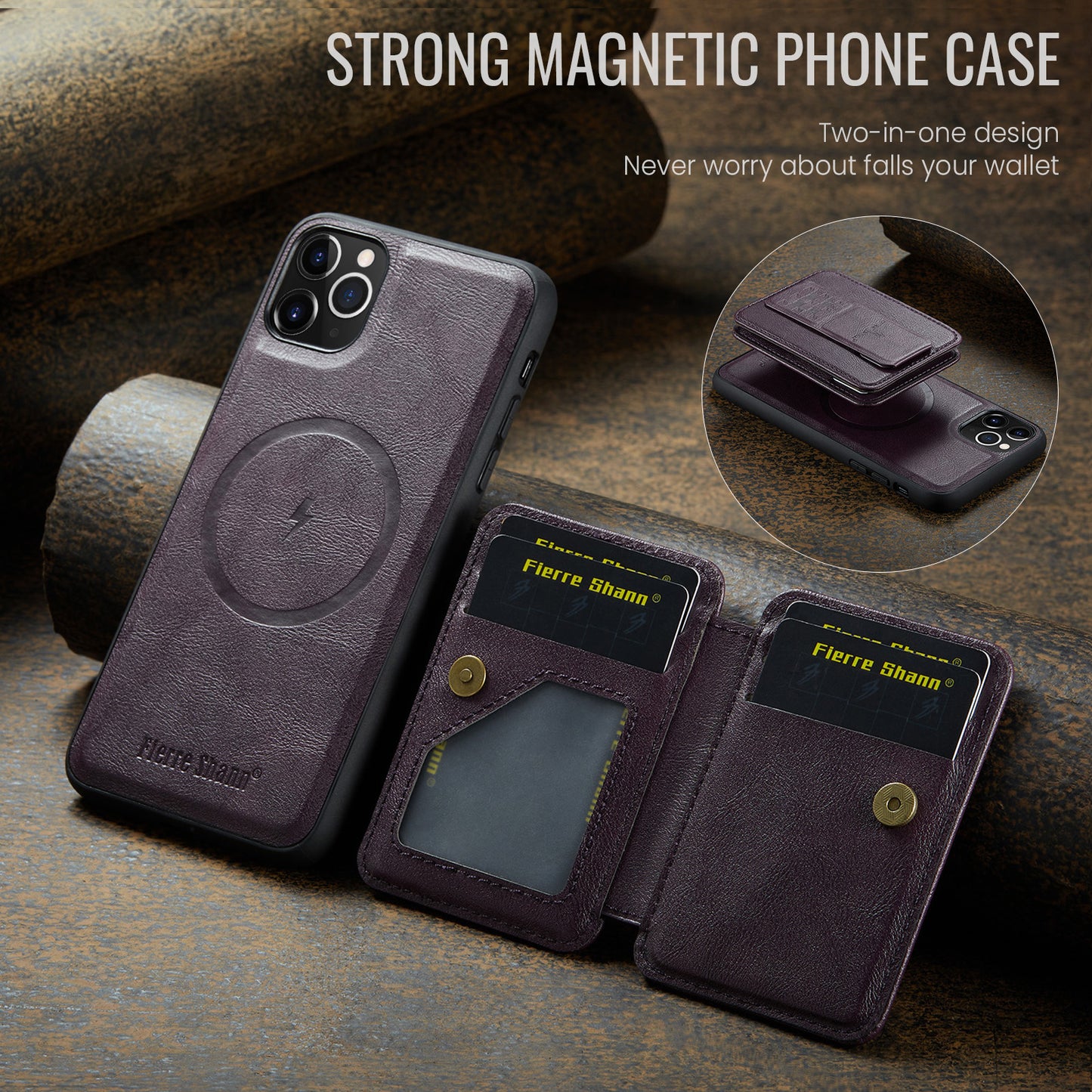 Magnetic 2-in-1 Card Holder iPhone 11 Pro Case Stand