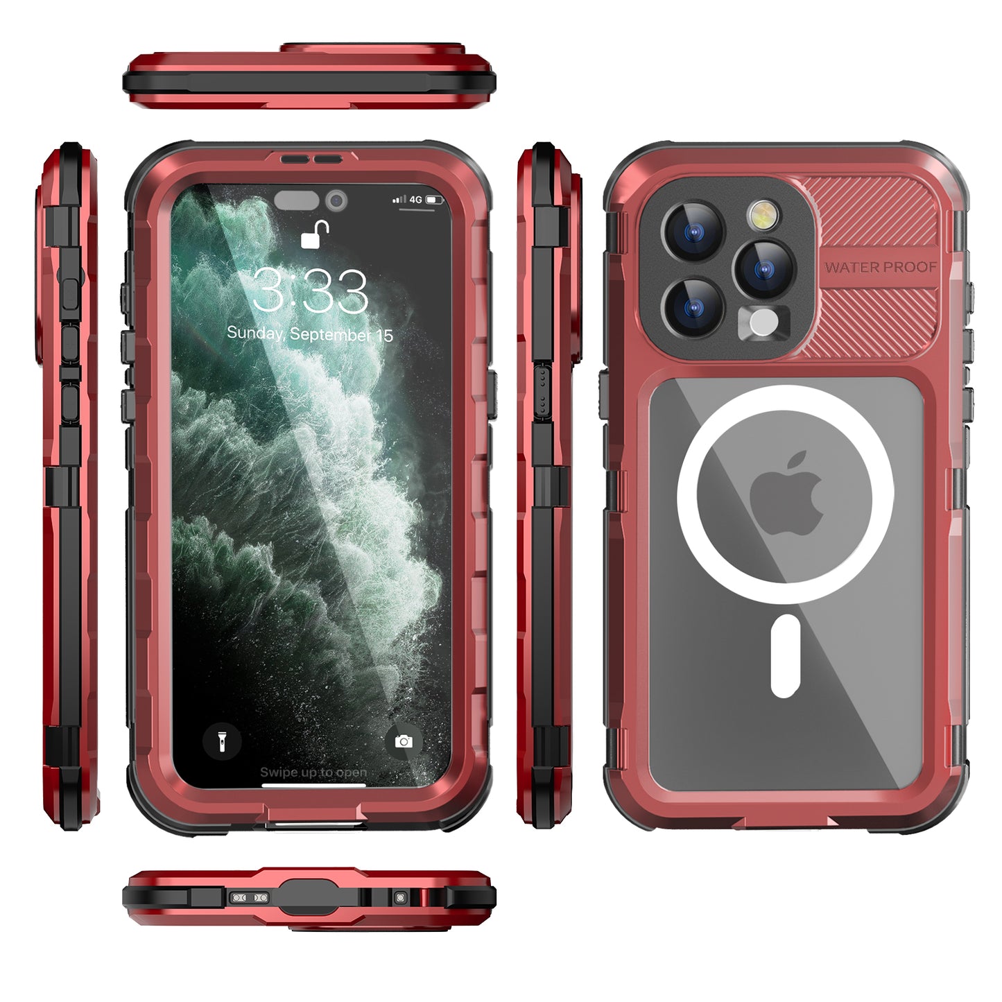 Lens Protection Waterproof Apple iPhone 15 Plus Case Aluminum