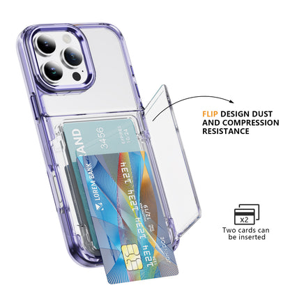 Transparent Card Holder iPhone 16 Pro Case Flip Back