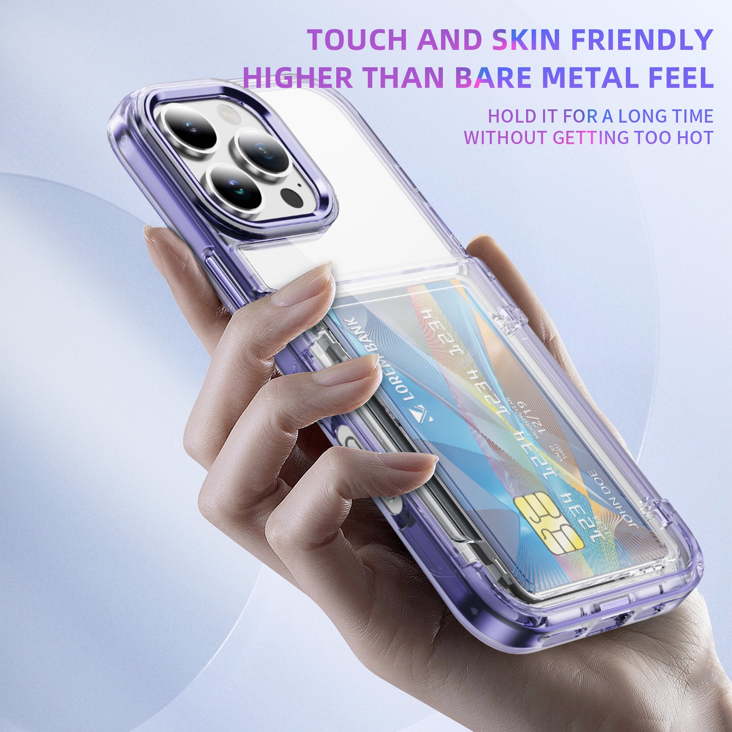 Transparent Card Holder iPhone 16 Pro Case Flip Back