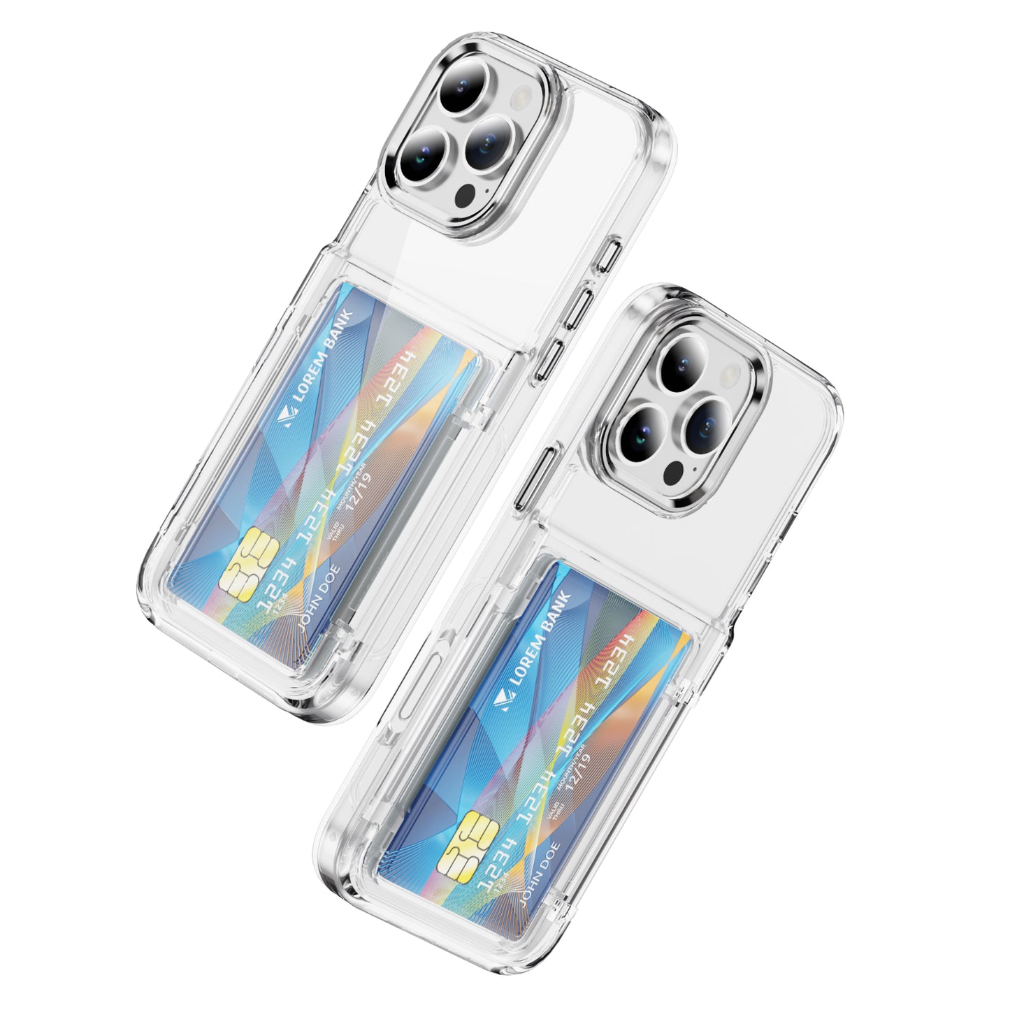 Transparent Card Holder iPhone 16 Pro Case Flip Back