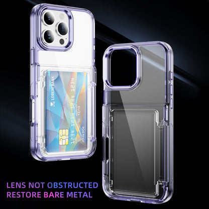 Transparent Card Holder iPhone 16 Pro Case Flip Back