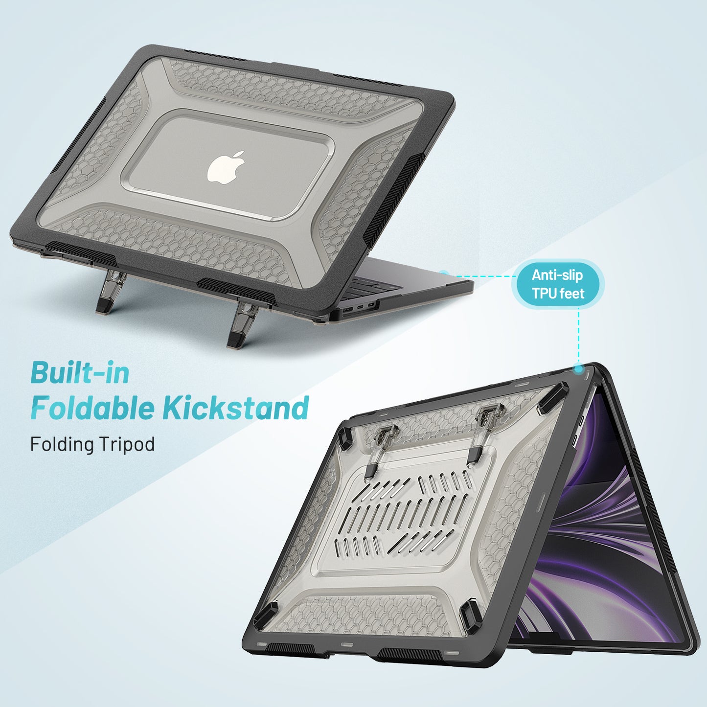 Honeycomb Macbook Air 13.6 A2681 Case Build-in Kickstand