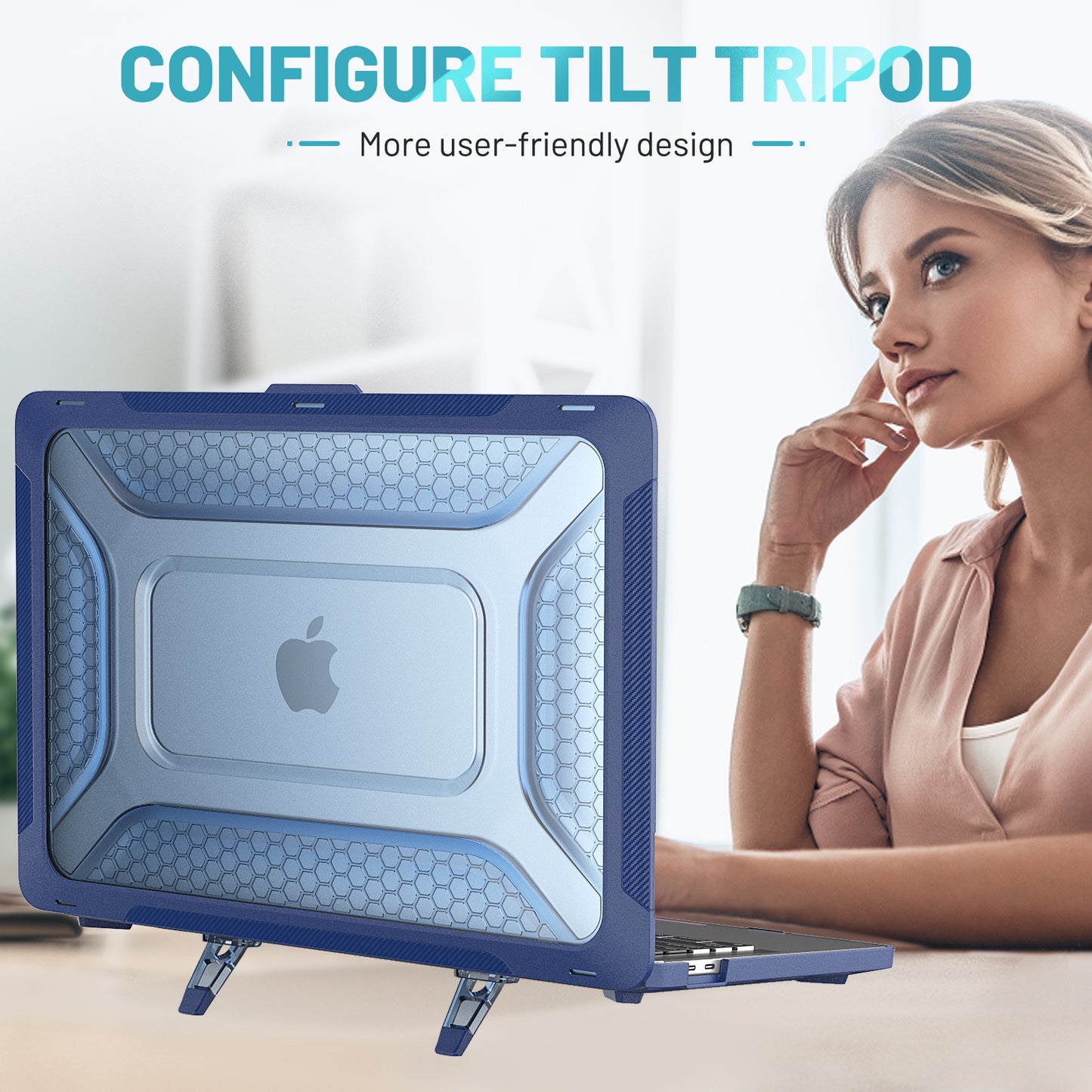 Honeycomb Macbook Pro 13.3 A2159 Case Build-in Kickstand