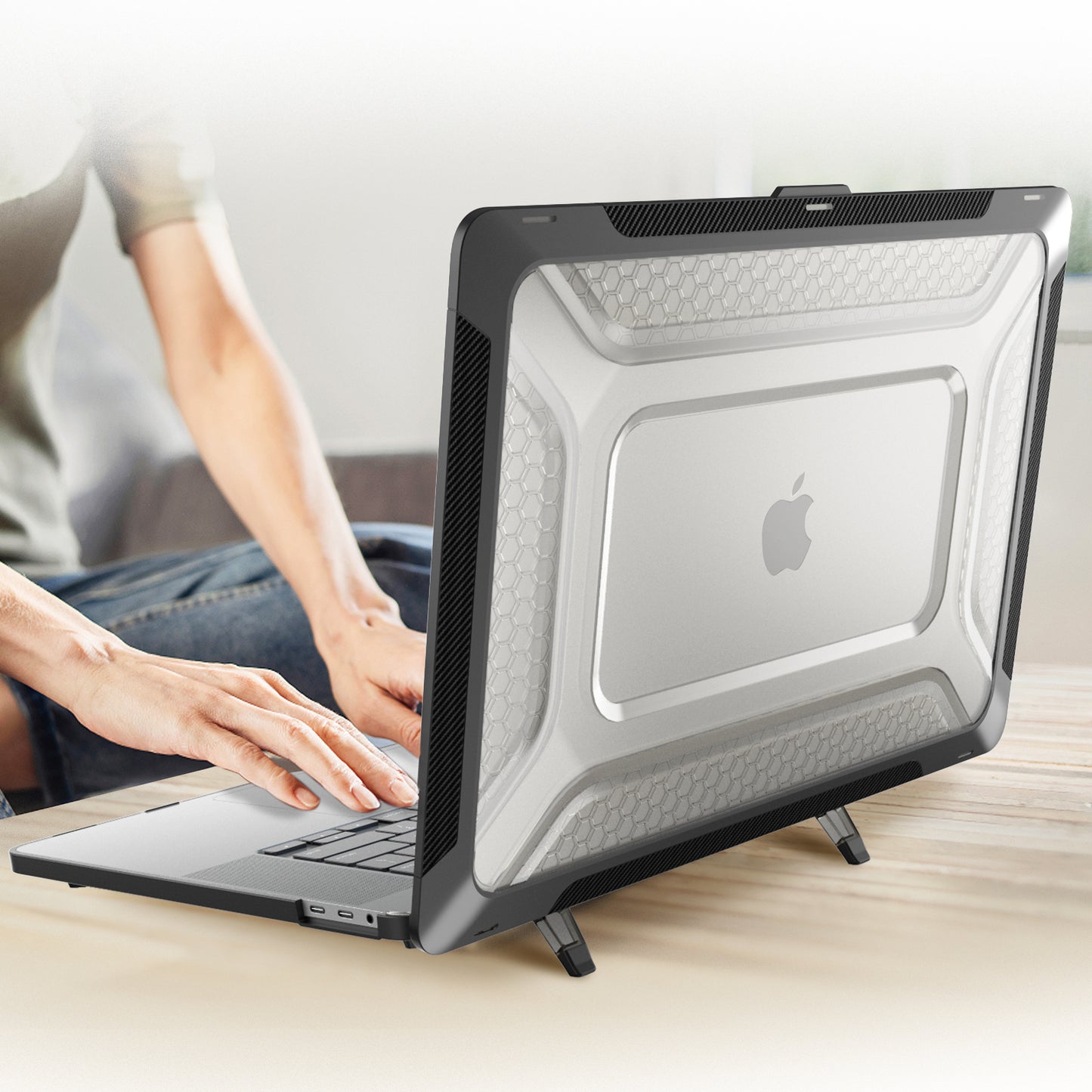 Honeycomb Macbook Pro 16.2 A2485 Case Build-in Kickstand