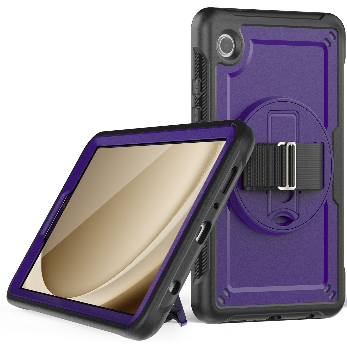 Honeycomb Rotating Handle Strap Galaxy Tab A9 Case Clear