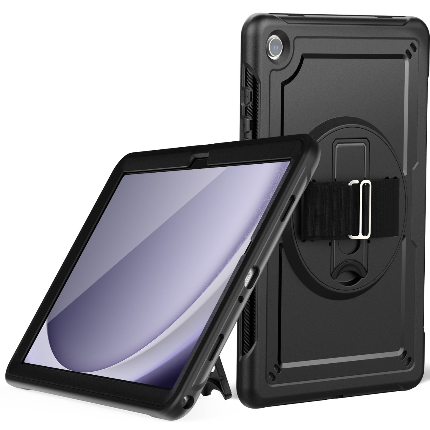 Honeycomb Rotating Handle Strap Galaxy Tab A9+ Case Clear