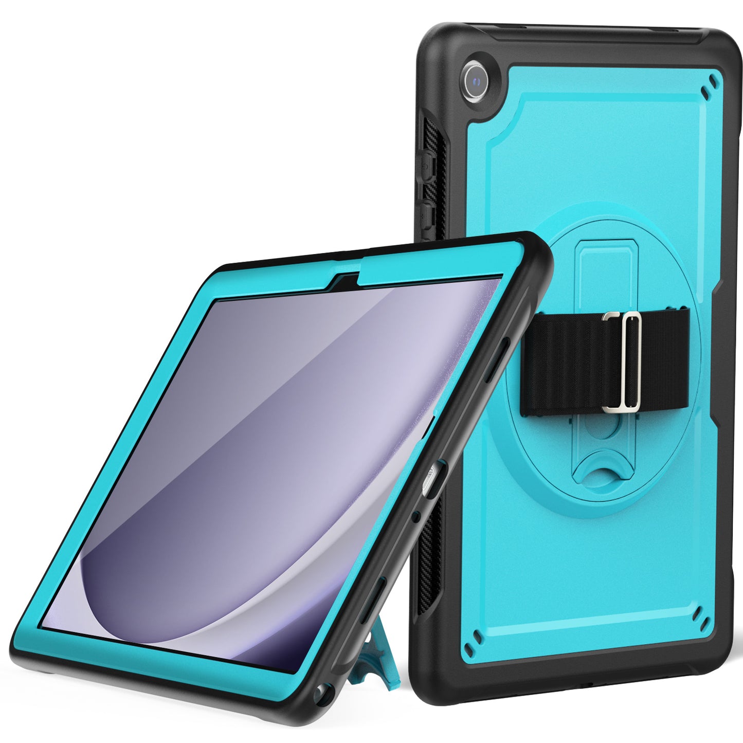 Honeycomb Rotating Handle Strap Galaxy Tab A9+ Case Clear