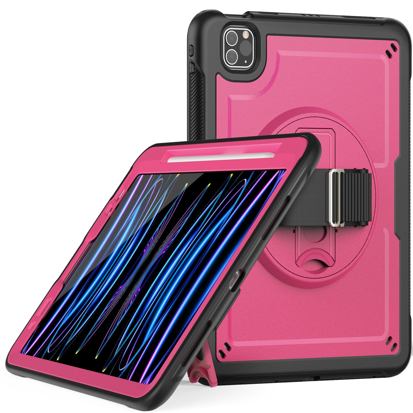 Honeycomb Rotating Handle Strap iPad Pro 11 2021 Case Clear