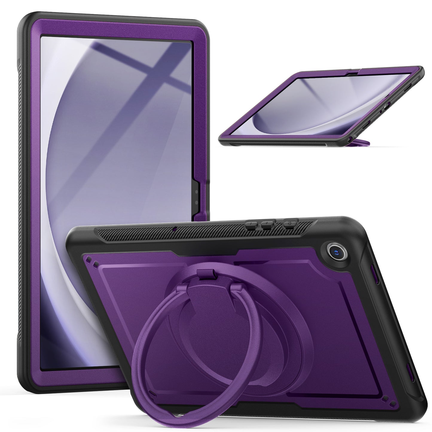 Honeycomb Rotating Hand Grip Galaxy Tab A9 Case Clear