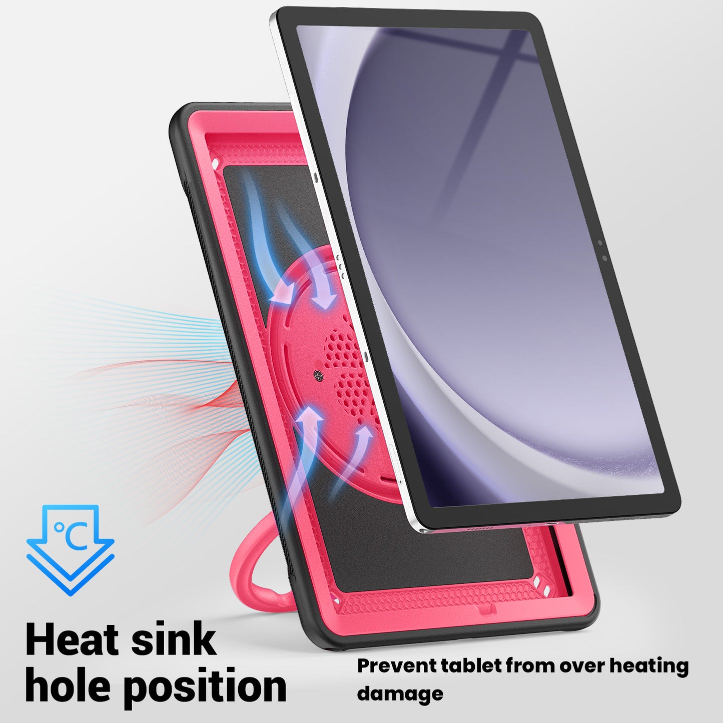 Honeycomb Rotating Hand Grip Galaxy Tab A9 Case Clear