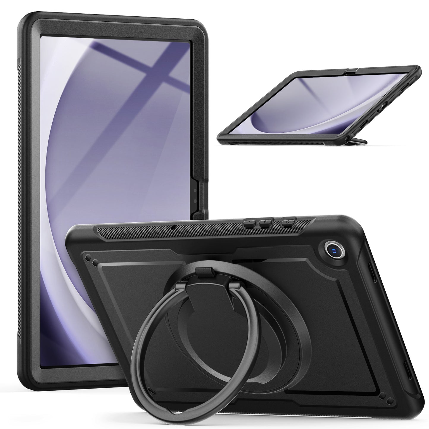 Honeycomb Rotating Hand Grip Galaxy Tab A9 Case Clear