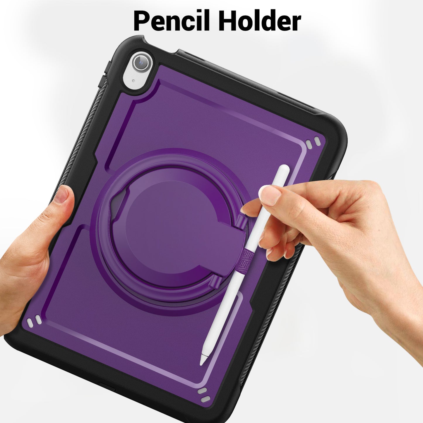 Honeycomb Rotating Hand Grip iPad 10 Case Clear