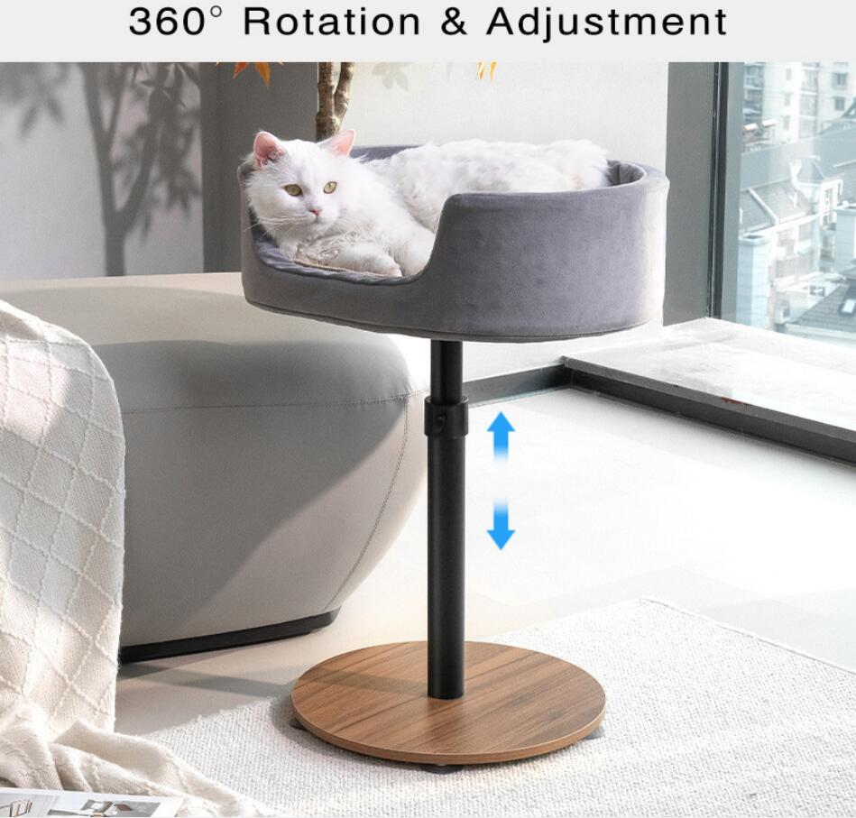 floor-suction-cup-wooden-stand-cat-bed-adjustable-detachable-washable_2