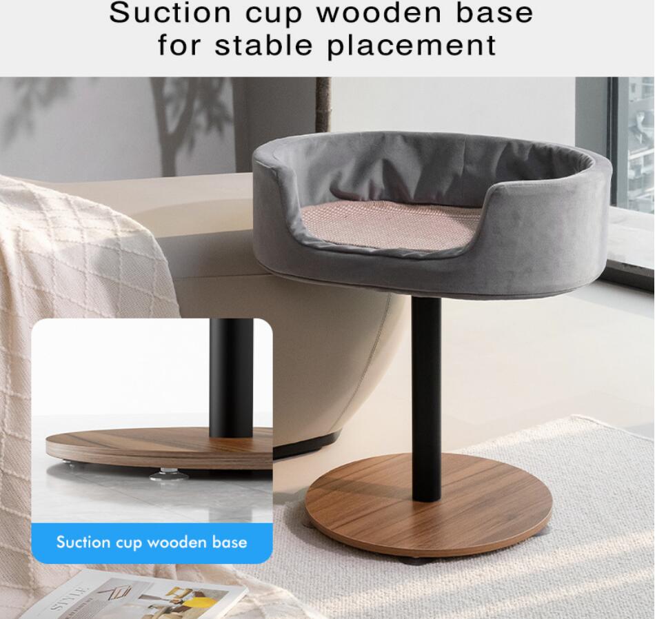 floor-suction-cup-wooden-stand-cat-bed-adjustable-detachable-washable_5
